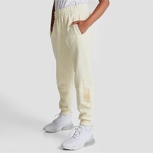 Nike Girl's Club Fleece Pants - Beige